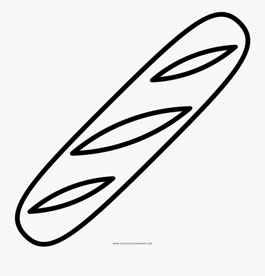 Baguette Coloring Page, Transparent Clipart