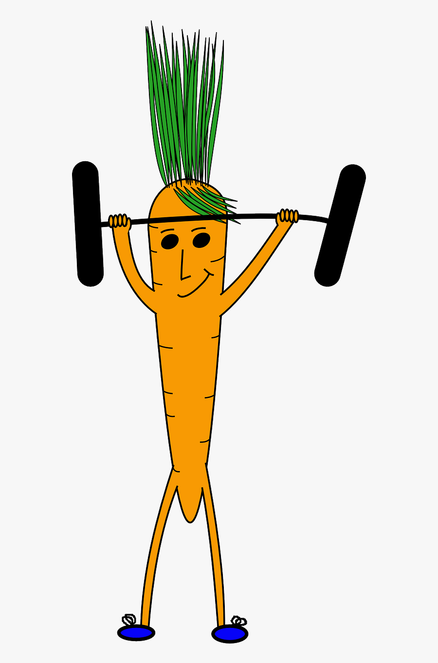 Weightlifting Carrot Face Free Picture - صورة جزرة, Transparent Clipart