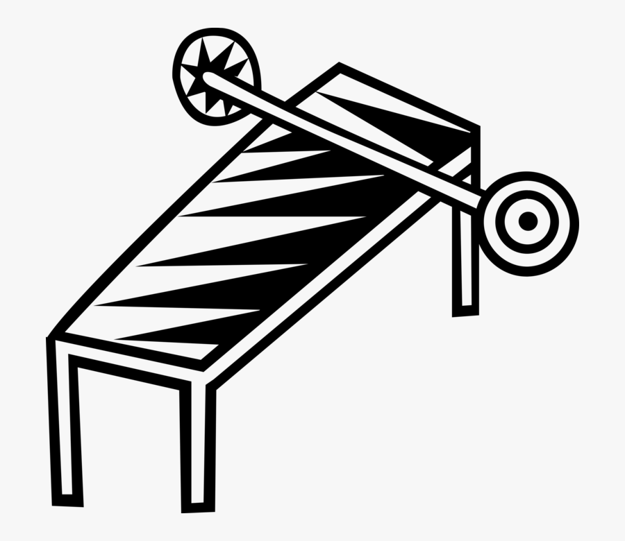 Vector Illustration Of Bench Press Used In Weight Training,, Transparent Clipart