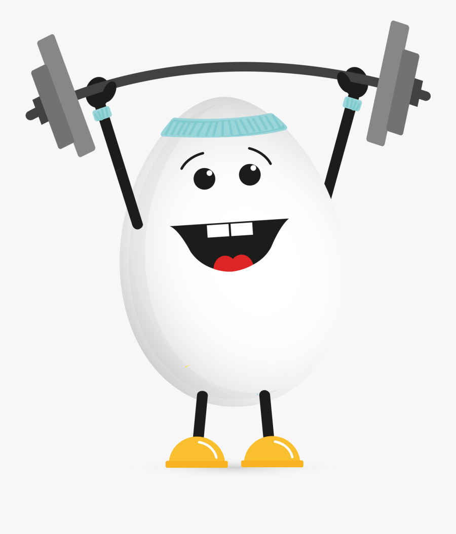 Egg Lifting Weights, Transparent Clipart