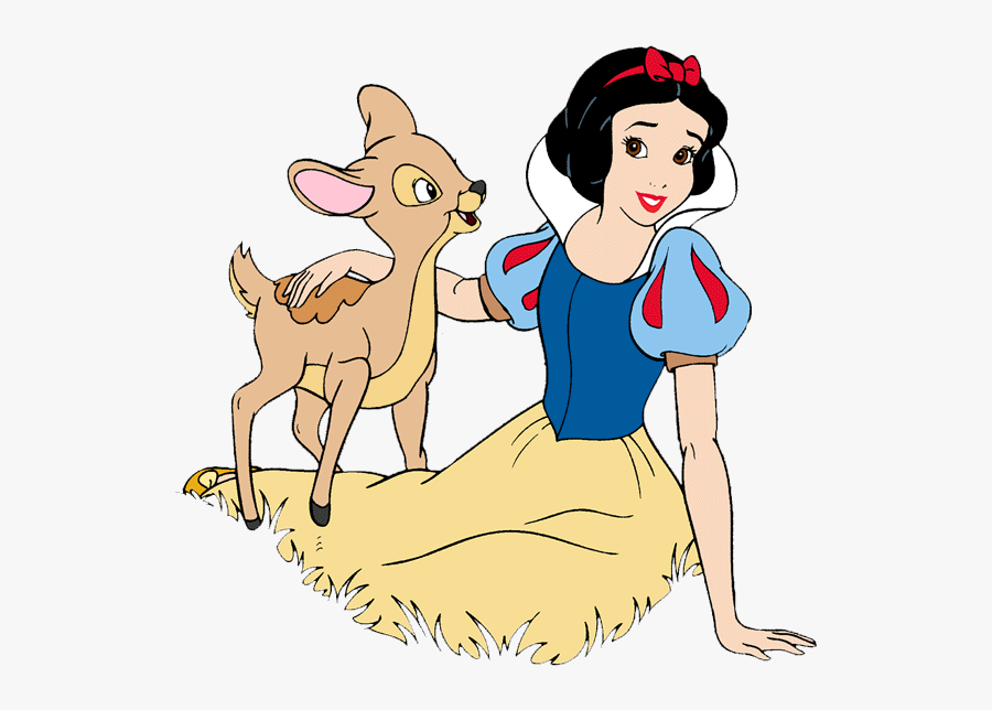Snow White Clipart - Snow White And Deer, Transparent Clipart