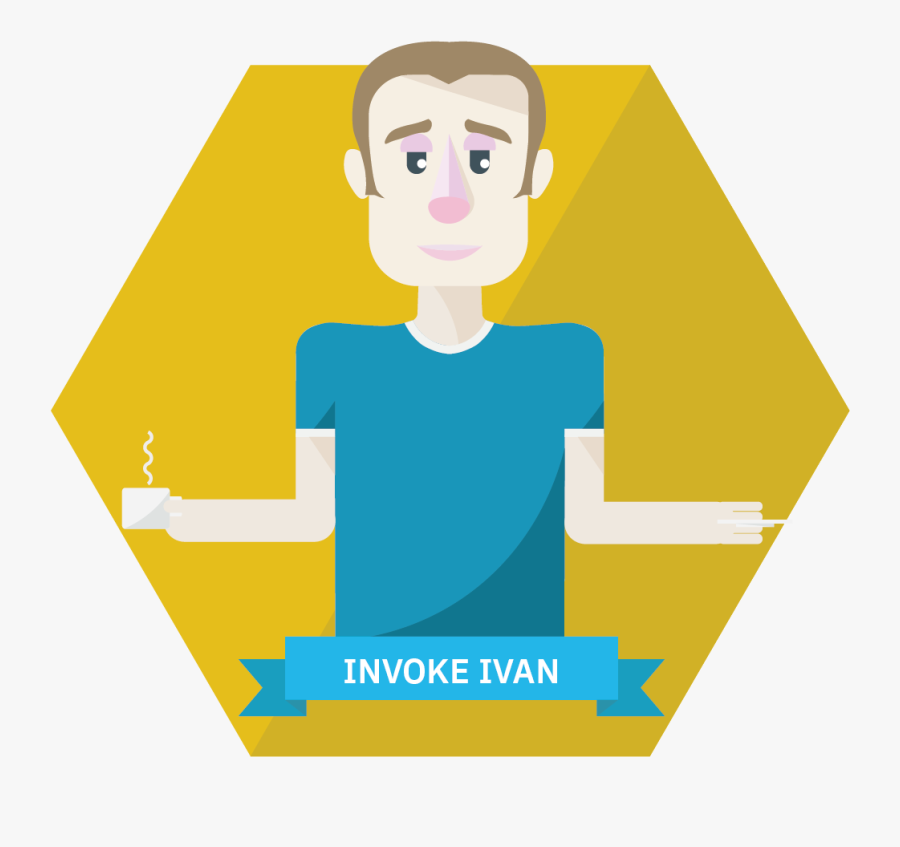 Invoke Ivan With Coffee Cup And Saucer - Illustration, Transparent Clipart