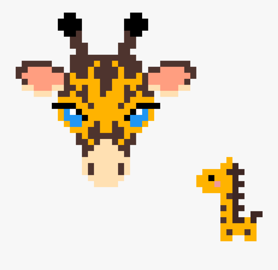 Minecraft Giraffe Pixel Art, Transparent Clipart