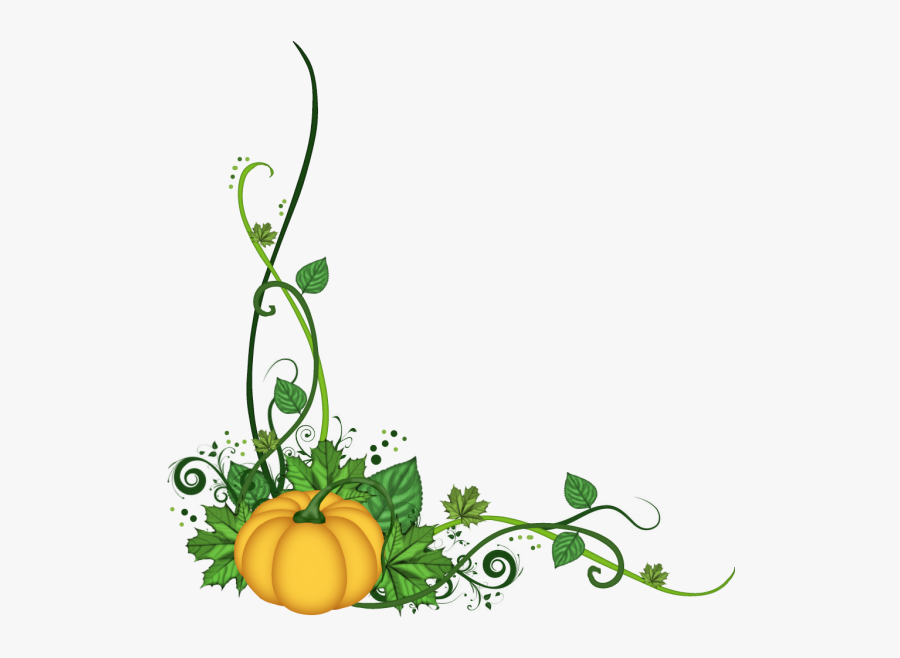 Pumpkin Corner Flourish Png - Swirls, Transparent Clipart