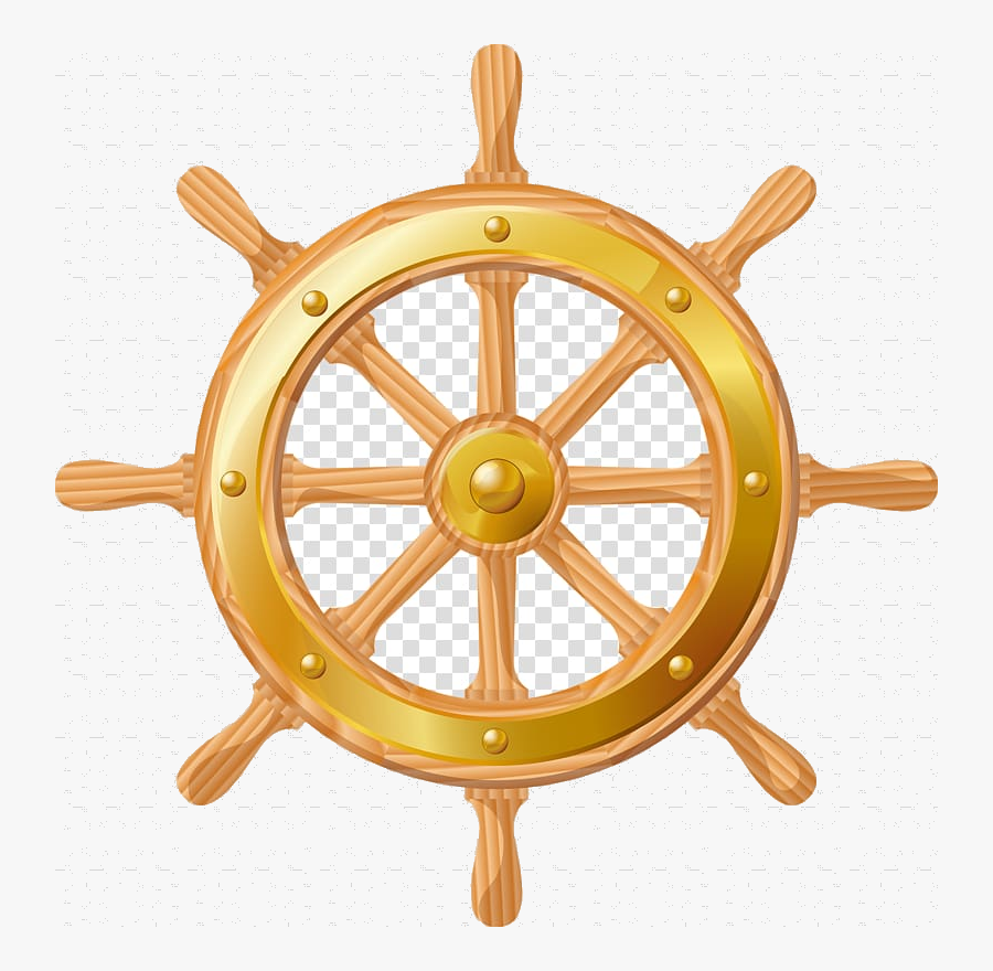 Ship Wheel Gold Cilp Art Ships Anchor Steering Transparent - Ship Steering Wheel Clipart, Transparent Clipart