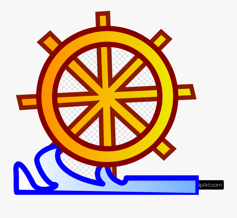 Ship Wheel Waves And Clip Art Icon Clipart Transparent - Buddhism Symbol Transparent Background, Transparent Clipart