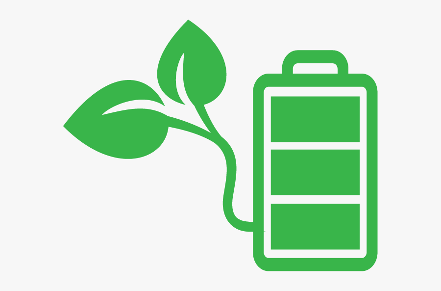 Icon Of A Fully Charged Battery Using Green Energy, Transparent Clipart