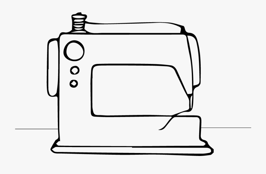 The Drawing Of A Leather Sewing Machine - Line Art, Transparent Clipart