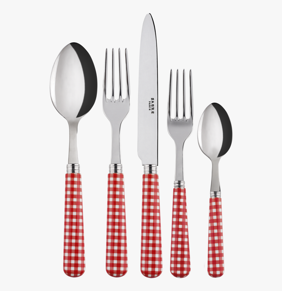 Gingham Red 5-pc Setting - Couverts Mix&match, Transparent Clipart
