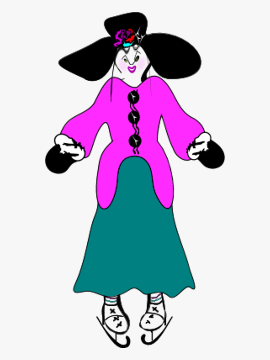 Lady Wearing Hat And Ice Skating Shoes - Clip Art, Transparent Clipart
