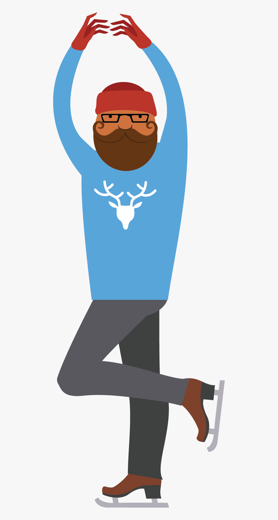 Penguin Ice Skating, Transparent Clipart