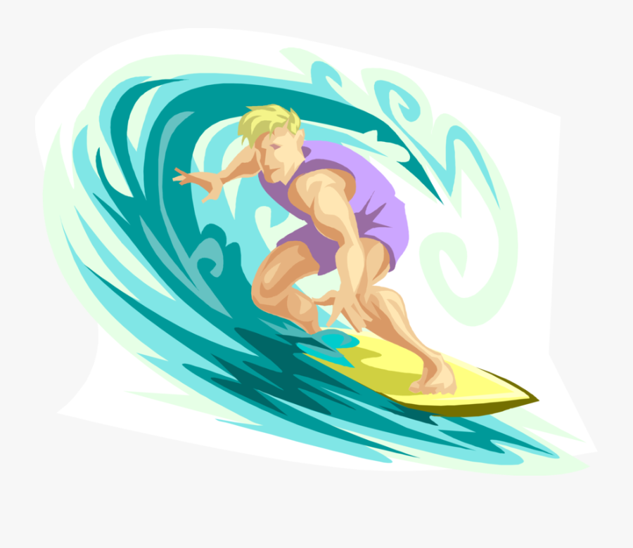 Clip Art Royalty Free Library Surfer Dude Surfs Wave - Surfing, Transparent Clipart