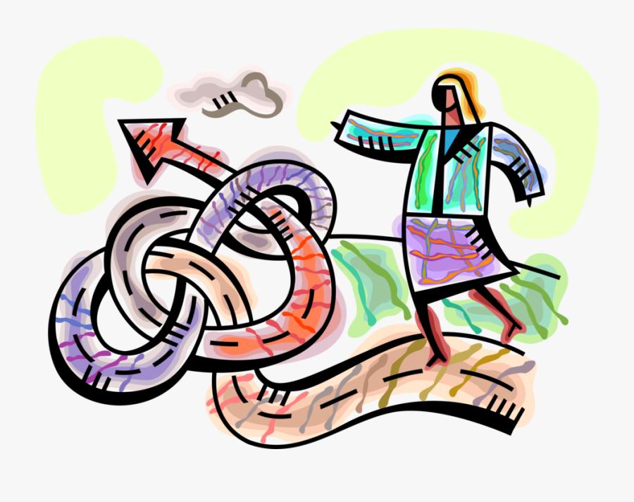 Vector Illustration Of Businesswoman Faces Path Of, Transparent Clipart