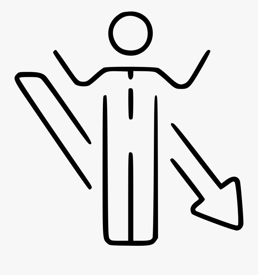 Arrow Down Confusion Collapse Fall Problem - Businessman With Arrow Down Line, Transparent Clipart