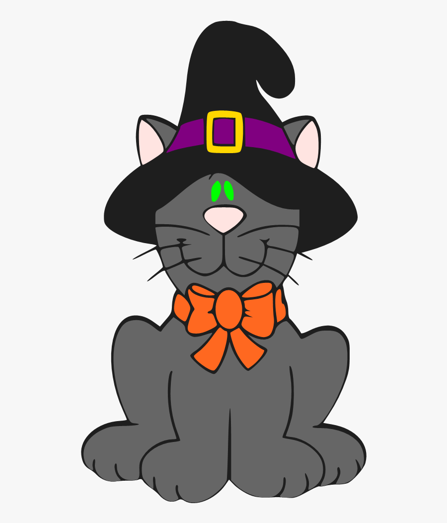 Cat Charm Of Beautiful Fine Feathers That Make This - Cartoon Halloween Cat Png, Transparent Clipart