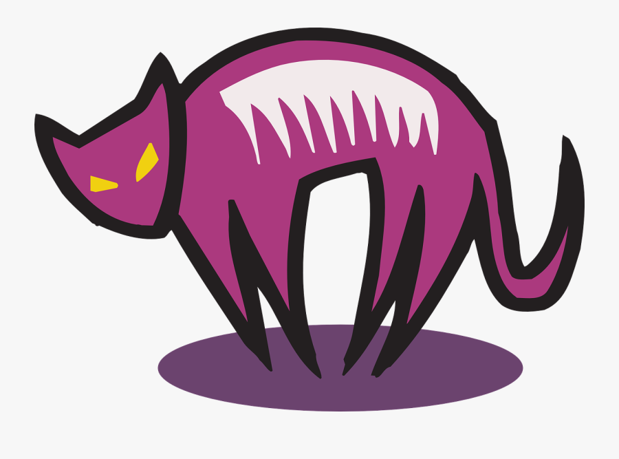 Cat Purple Style Halloween Png Image - Purple Cat Halloween, Transparent Clipart