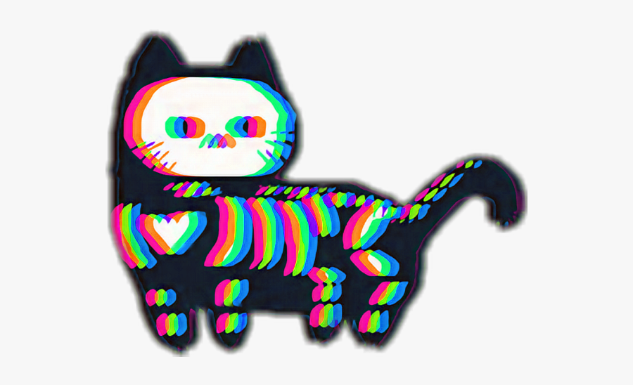 #halloween #cat #skeleton #glitch - Domestic Short-haired Cat, Transparent Clipart