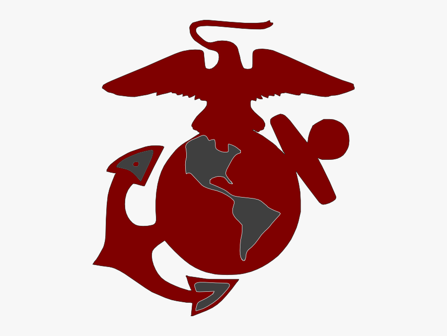 Red Eagle Globe And Anchor, Transparent Clipart