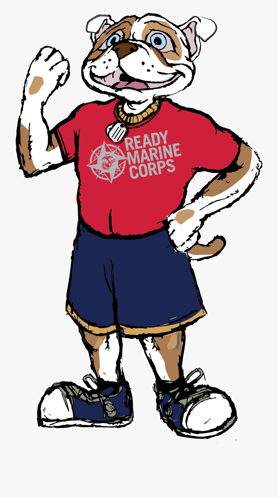 The Ready Marine Corps Kids Mascot, Transparent Clipart