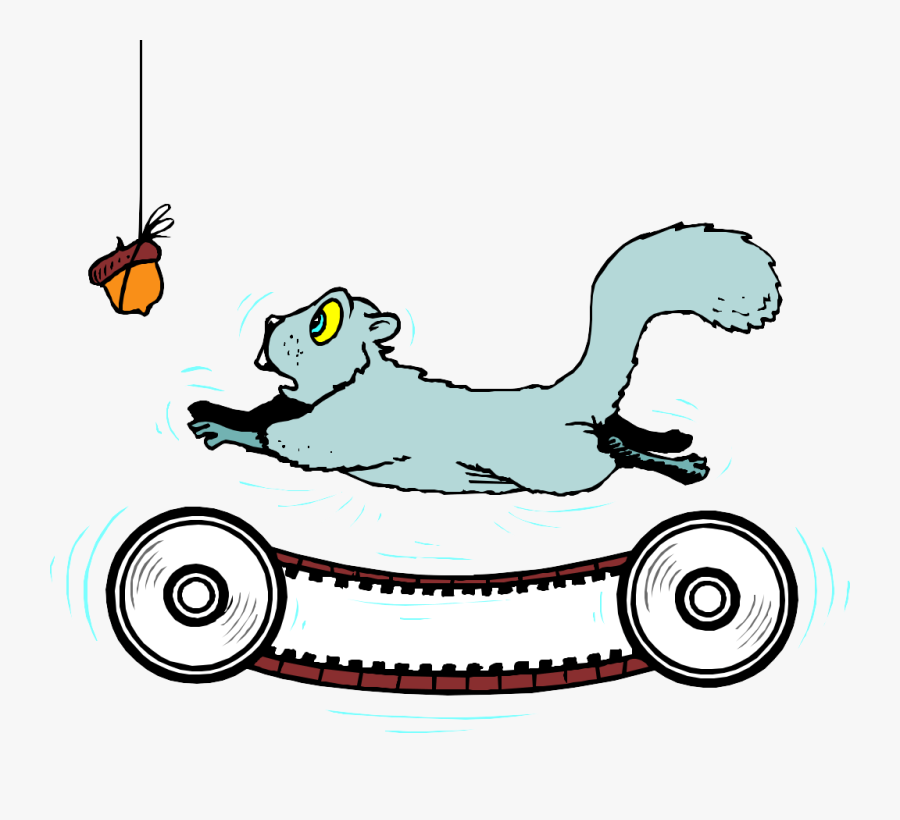 Squirrel Running On A Treadmill, Transparent Clipart