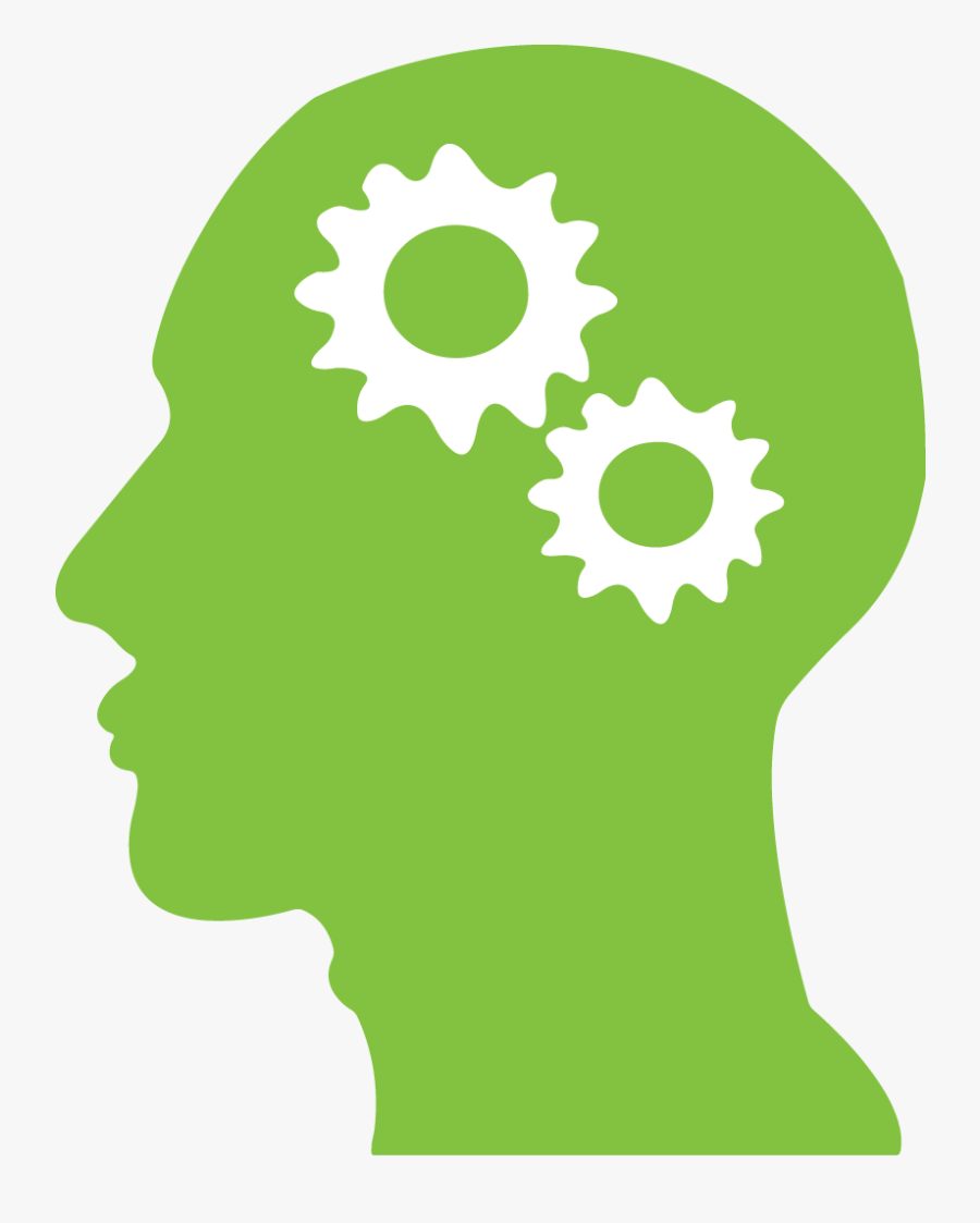 Thinking Mind With Gears - Green Mind Icon Png, Transparent Clipart