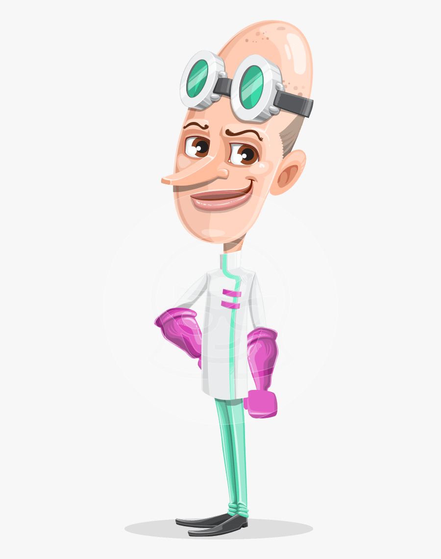 Crazy Scientist Inventor Cartoon Vector Character Aka - Cartoon, Transparent Clipart