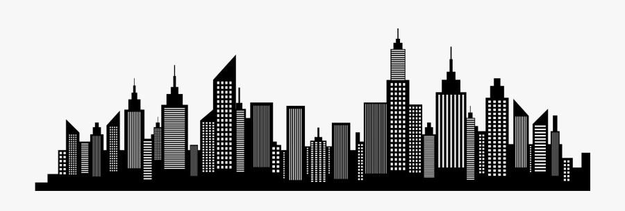 Skyline Silhouette Clip Art - Skyscraper Skyline Silhouette, Transparent Clipart