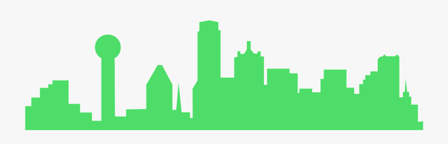 Dallas Skyline Outline, Transparent Clipart
