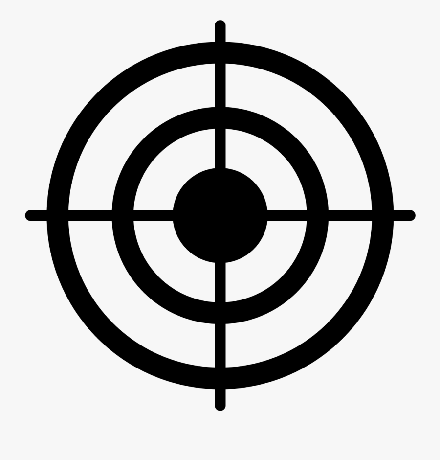 Focus Clipart Symbol Target - Bullseye Target Black And White, Transparent Clipart