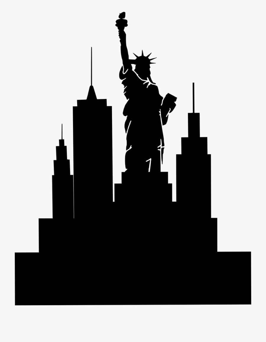 Silhouette, Usa, America, Freedom, July4th - Statue Of Liberty, Transparent Clipart