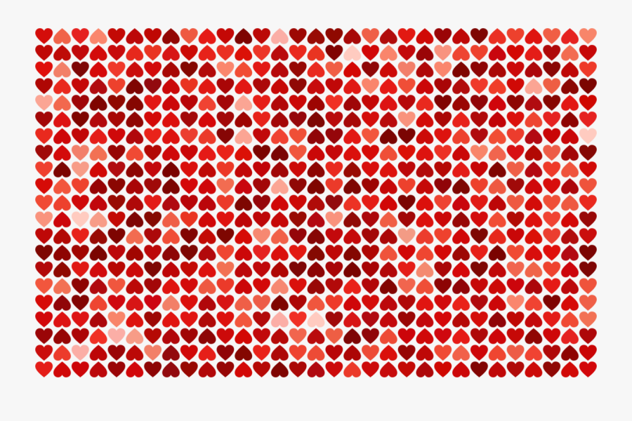 Prismatic Alternating Hearts Pattern Background 3 No - Hearts Pattern, Transparent Clipart