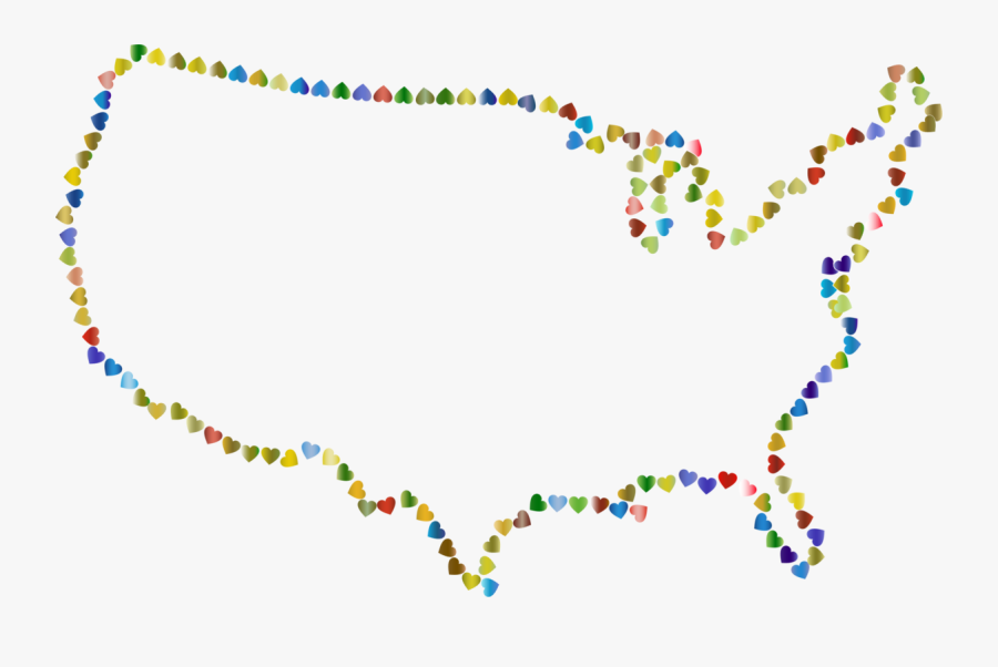 Us States 4 Colors, Transparent Clipart