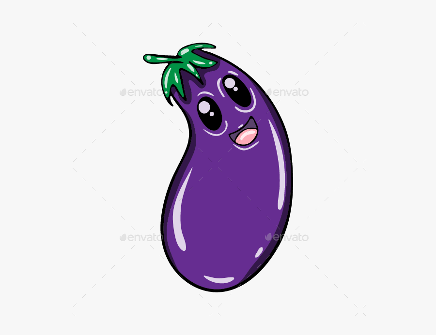 Transparent Eggplant Emoji Png - Cartoon, Transparent Clipart
