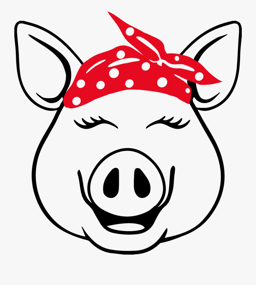 Pig Bandana Svg, Transparent Clipart