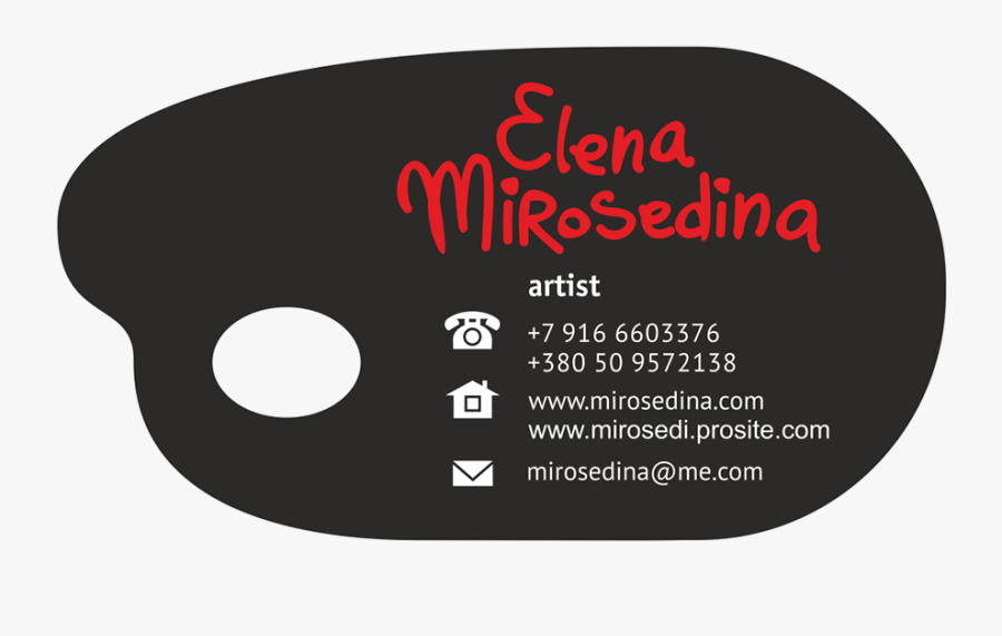 Palette Shaped Business Cards, Transparent Clipart