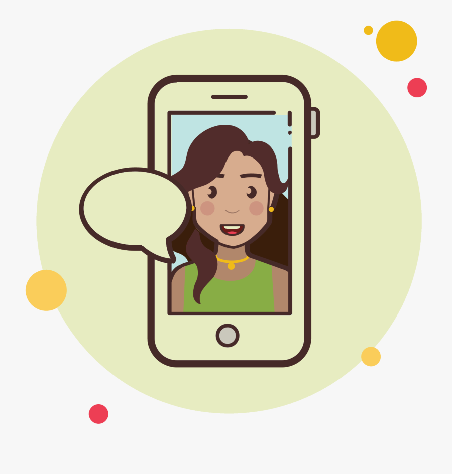Long Hair Girl Messaging Icon - Llamada Telefonica Png, Transparent Clipart