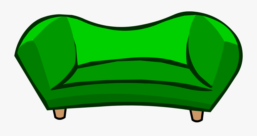 Green Couch - Club Penguin Blue Furniture, Transparent Clipart