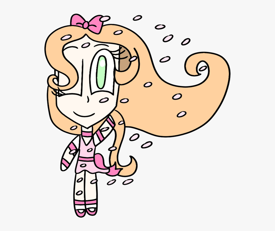Chibi Blowing Blossom Hair Sakura Character Design, Transparent Clipart