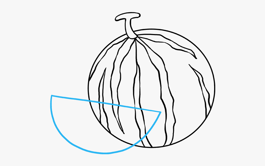 How To Draw Watermelon Slice - Slice Of Watermelon Drawing, Transparent Clipart