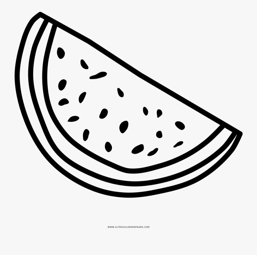 Watermelon Coloring Page - Drawing Clipart Watermelon, Transparent Clipart
