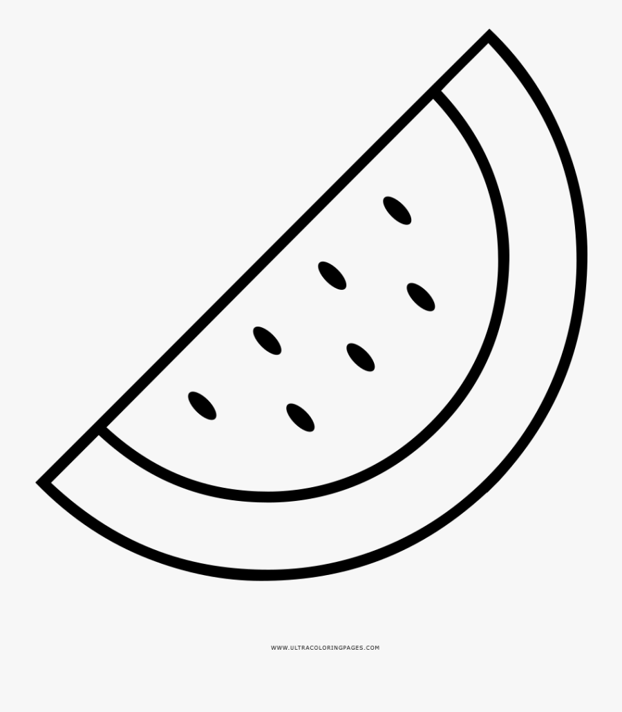 Watermelon Coloring Page - Dibujo De Sandia Para Colorear, Transparent Clipart