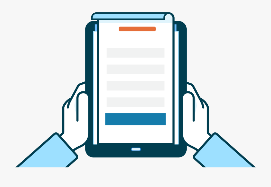 Hands Holding Tablet, Transparent Clipart