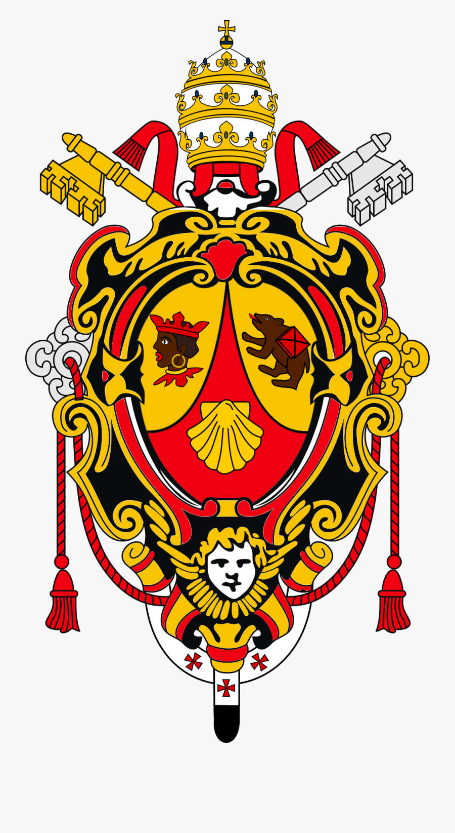 Pope Benedict Xvi Coat Of Arms Tiara Clipart , Png - Pope Benedict Xvi Crest, Transparent Clipart