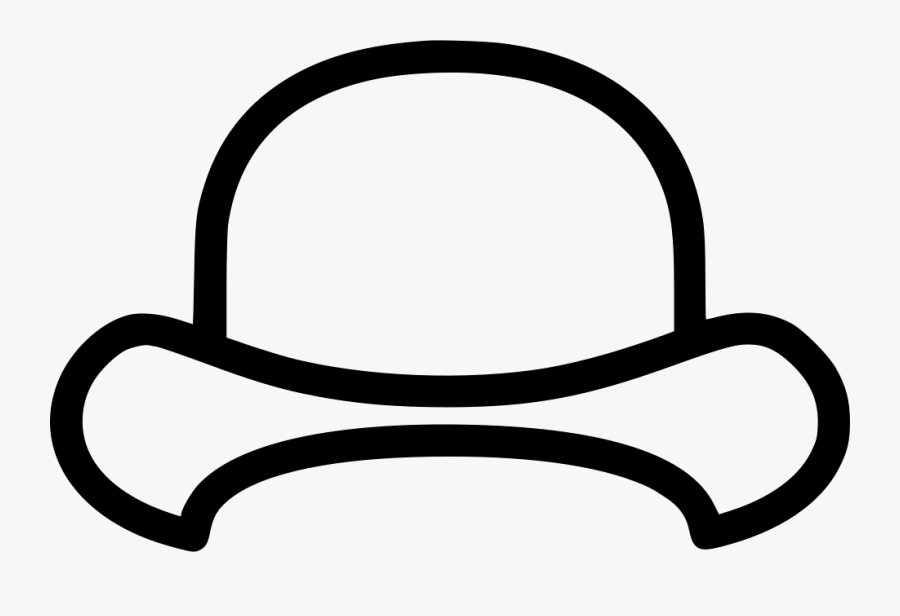 Bowler Hat - Line Art, Transparent Clipart