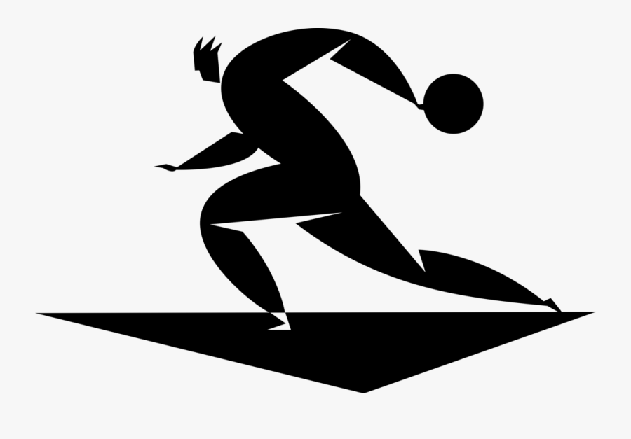 Vector Illustration Of Bowler Bowls Ball At Bowling - Illustration, Transparent Clipart