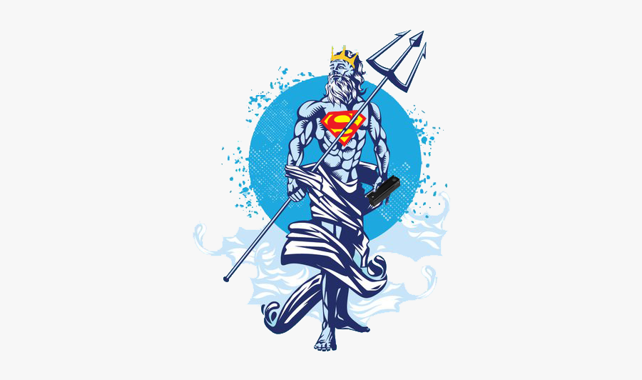Poseidon Illustration, Transparent Clipart