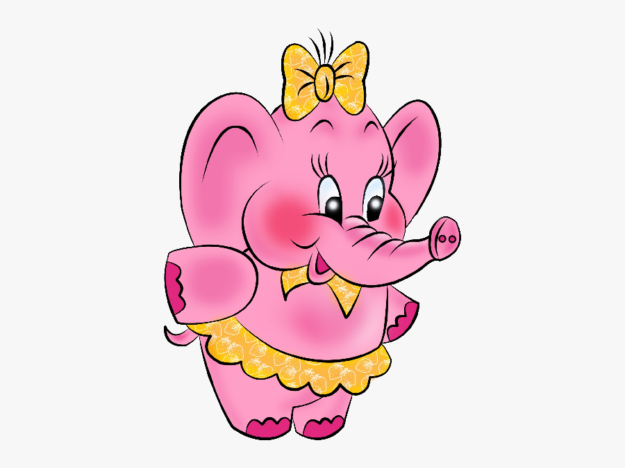 Cartoon Picture Of Elephant Pink, Transparent Clipart