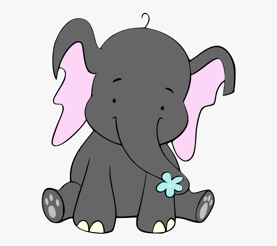 Baby Elephant Pink Template Free, Transparent Clipart