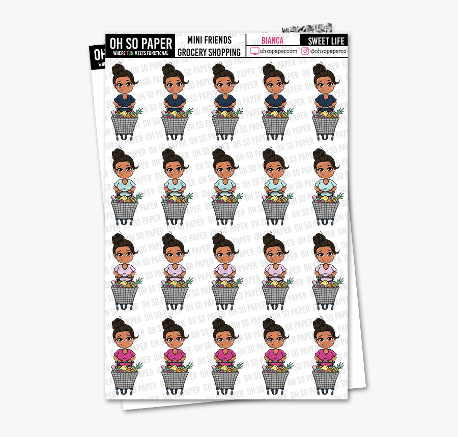 Mini Friends Grocery Shopping Stickers - Sticker, Transparent Clipart