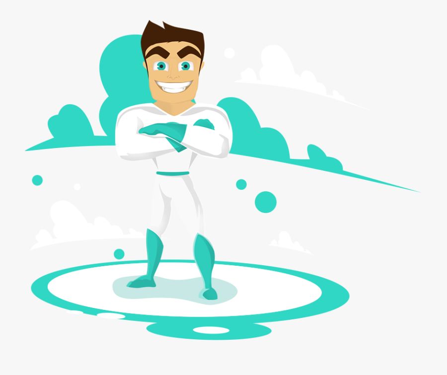 Captain Clean Banner Person - Cartoon, Transparent Clipart